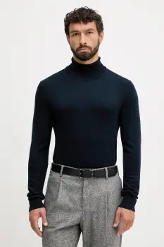 Lindbergh pulover culoarea bleumarin, light, cu guler, 30-80094 imagine