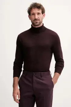 Lindbergh pulover culoarea maro, light, cu guler, 30-80094 imagine