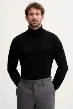 Lindbergh pulover culoarea negru, light, cu guler, 30-80094 imagine