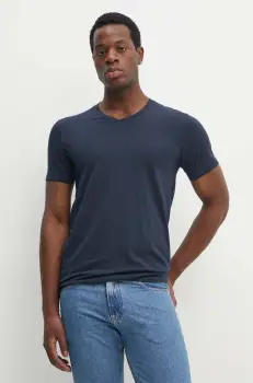 Lindbergh tricou barbati, culoarea albastru marin, neted, 30-48001E imagine