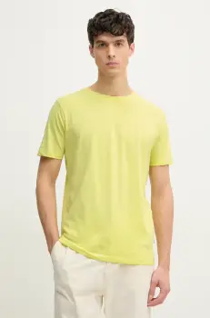 Lindbergh tricou din bumbac barbati, culoarea galben, neted, 30-400104 imagine