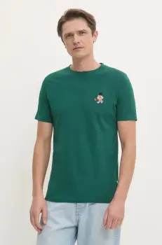Lindbergh tricou din bumbac barbati, culoarea verde, cu imprimeu, 30-400313 imagine