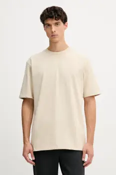 Lindbergh tricou din bumbac culoarea bej, uni, 30.400120 imagine