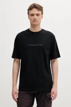 Lindbergh tricou din bumbac culoarea negru, uni, 30-400120B imagine
