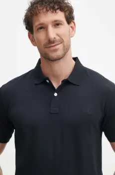 Lindbergh tricou polo barbati, culoarea negru, neted, 30-404016 imagine