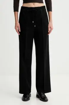 Liviana Conti pantaloni cu lana culoarea negru, drept, high waist, L5WN85 imagine