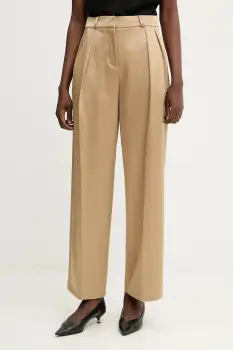 Liviana Conti pantaloni culoarea verde, lat, high waist, F5WS80 imagine