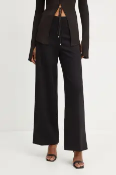 Liviana Conti pantaloni femei, culoarea negru, drept, high waist, L4WI53 imagine