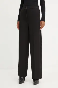 Liviana Conti pantaloni femei, culoarea negru, drept, high waist, L4WM24 imagine