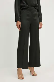 Liviana Conti pantaloni femei, culoarea verde, drept, high waist, F4WS64 imagine