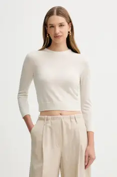 Liviana Conti pulover de lana culoarea bej, light, L5WA06 imagine