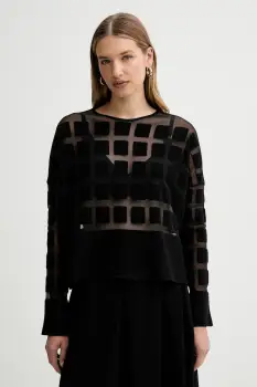 Liviana Conti pulover de lana culoarea negru, light, L5WA79 imagine