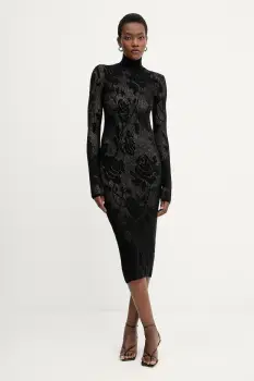 Liviana Conti rochie cu lana culoarea negru, mini, mulata, F5WG48 imagine