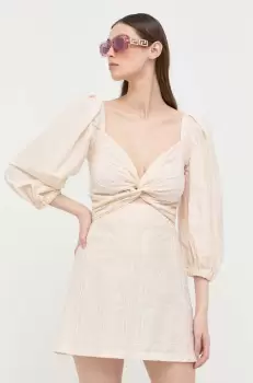 Liviana Conti rochie culoarea bej, mini, evazati imagine