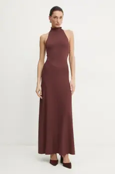 Liviana Conti rochie culoarea bordo, maxi, evazati, F5SA19 imagine