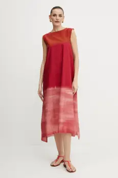 Liviana Conti rochie culoarea bordo, midi, drept, L5SU32 imagine