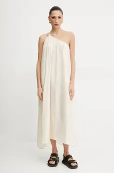 Liviana Conti rochie de matase culoarea bej, maxi, evazati, L5SS85 imagine