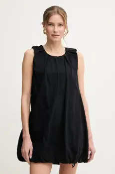 Liviana Conti rochie din bumbac culoarea negru, mini, evazati, L5SH68 imagine