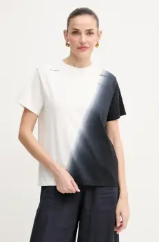 Liviana Conti tricou din bumbac femei, culoarea alb, L5SW77 imagine