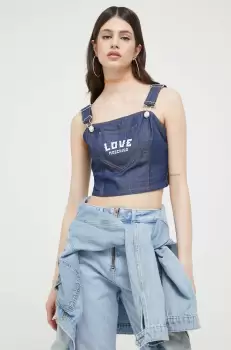 Love Moschino bluza culoarea albastru marin imagine