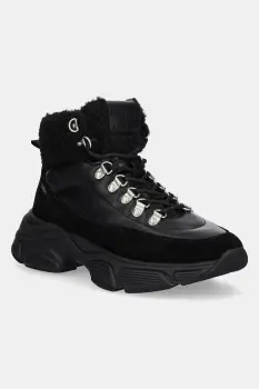 Love Moschino botine culoarea negru, cu toc plat, JA15356G0NIAM00A imagine