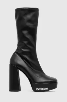Love Moschino botine femei, culoarea negru, cu toc drept, JA2607CG1HIEZ000 imagine