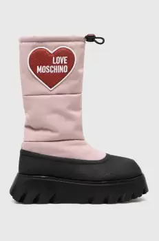 Love Moschino cizme de iarna culoarea roz imagine