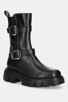 Love Moschino cizme de piele culoarea negru, cu platforma, JA24095G1NIA0000 imagine