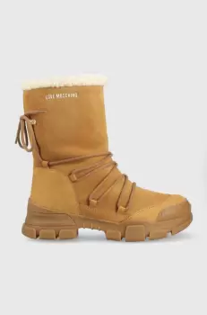 Love Moschino cizme de zapada din piele intoarsa , culoarea bej imagine