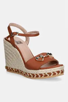 Love Moschino espadrile cu talpa compensata pentru femei, din piele imagine