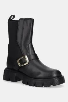 Love Moschino ghete chelsea de piele culoarea negru, cu platforma, JA24105G1NIA0000 imagine