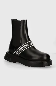 Love Moschino ghete chelsea de piele femei, culoarea negru, cu platforma, JA24104G1LIA0000 imagine