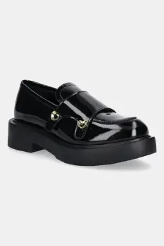 Love Moschino mocasini de piele culoarea negru, cu platforma, JA10104G1NIH0000 imagine