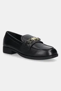 Love Moschino mocasini de piele culoarea negru, cu toc plat, JA10242G1NIA0000 imagine