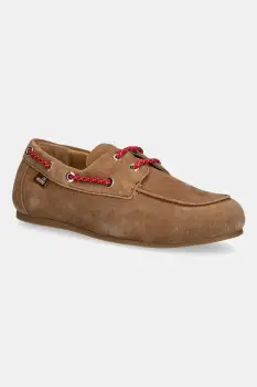 Love Moschino mocasini din piele intoarsa culoarea bej, cu toc plat, JA10191G1NIG0210 imagine