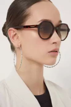 Love Moschino ochelari de soare femei, culoarea maro imagine