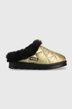 Love Moschino papuci de casa culoarea auriu imagine