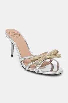 Love Moschino papuci femei, culoarea argintiu, cu toc cui, JA28036G1MJE190A imagine