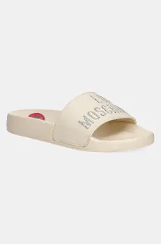 Love Moschino papuci femei, culoarea bej, JA28122G1MI13110 imagine