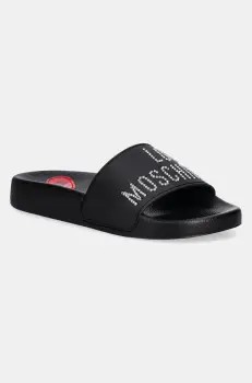Love Moschino papuci femei, culoarea negru, JA28122G1MI13000 imagine
