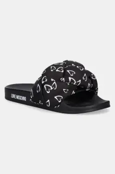 Love Moschino papuci femei, culoarea negru, JA28312G0MIW100B imagine