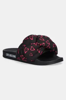 Love Moschino papuci femei, culoarea negru, JA28312G0MIW100C imagine