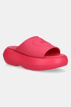 Love Moschino papuci femei, culoarea roz, cu platforma, JA28207I0MI40604 imagine