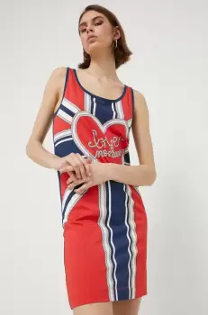 Love Moschino rochie din bumbac mini, drept imagine