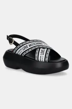 Love Moschino sandale culoarea negru, cu platforma, JA16207I0MIX200A imagine