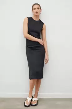 Lovechild rochie culoarea negru, midi, mulata imagine