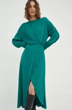 Lovechild rochie culoarea verde, maxi, drept imagine