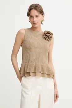 Luisa Spagnoli bluza cu volane pentru femei, cu vascoza Zanella imagine