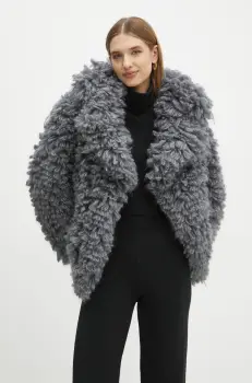 Luisa Spagnoli geaca de lana culoarea gri, de tranzitie, 58556 imagine