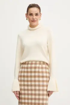 Luisa Spagnoli pulover de lana culoarea bej, 100121 imagine